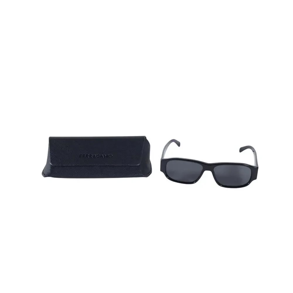 Salvatore Ferragamo Narrow Rectangle Mens Sunglasses - Black/Dark Grey - NWT